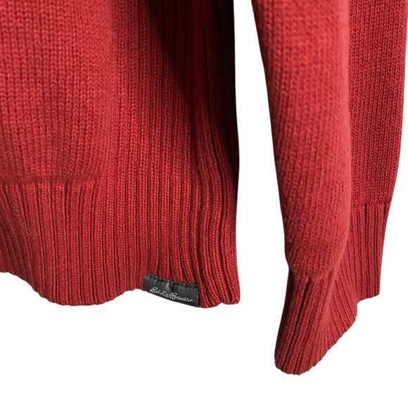 Eddie Bauer Men's Red 100% Cotton Crewneck Knit Sweater - Picture 4 of 7